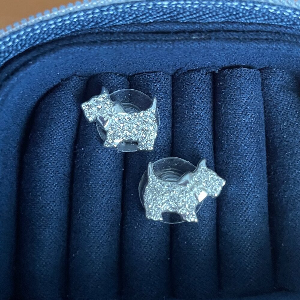 Brighton My Flat in London Crystal Scottie Dog Post Earrings